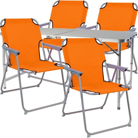 5-teiliges Campingmöbel Set 120x60x58/70cm Orange-MMC330872+4xMPO2600O (1/3)