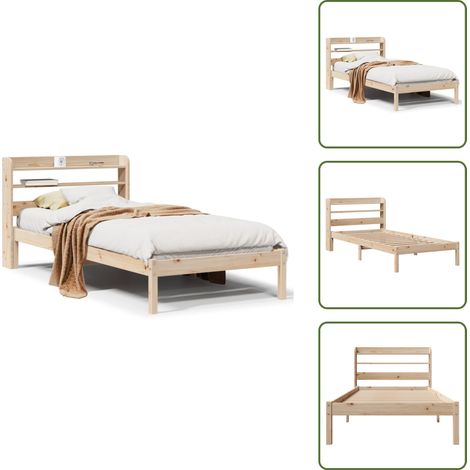 vidaXL Massivholzbett ohne Matratze 75x190 cm Kiefernholz (1/5)