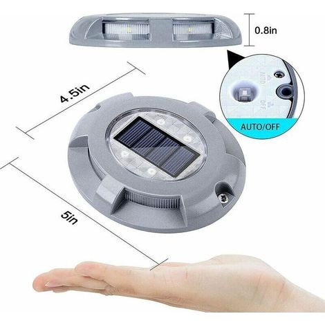 Lampes solaires pour terrasse, allée, quai, éclairage extérieur LED étanche à énergie solaire pour marches, trottoirs, escaliers, jardin, allée, sol, patio, cour, lot de 10 (1/5)
