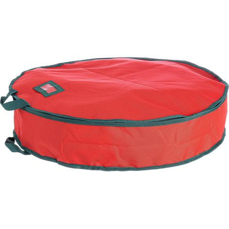 Custodia per corona di natale borsa decorazioni natalizie con manici -Rosso (1/2)
