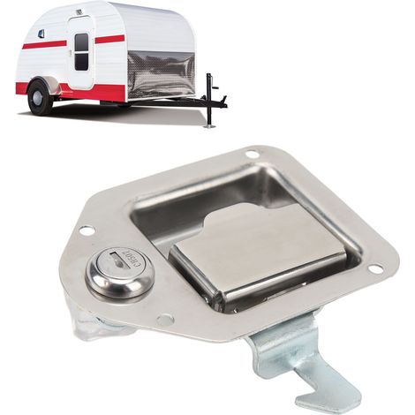 Accessoires pour caravanes et camping-cars : poignée de porte encastrée 83110 mm, verrou plat, compatible avec les boîtes à outils de caravanes et camping-cars (858A-1) (1/5)