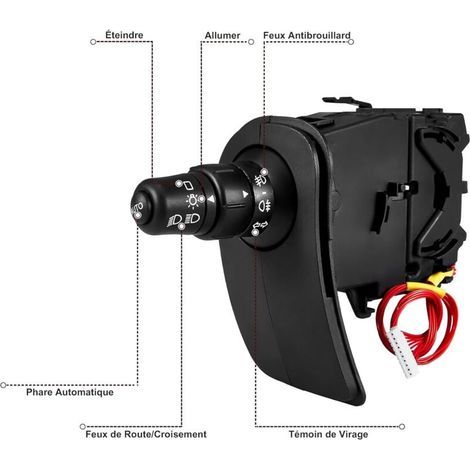 Commodo Clio 3, Éclairage Commutateur Commande Kangoo, Modus, Interrupteur de Comodo Phares, Clignotants, Feux Antibrouillard 7701057088 8201590638 255405605R 7701057089 7701057090 (1/3)