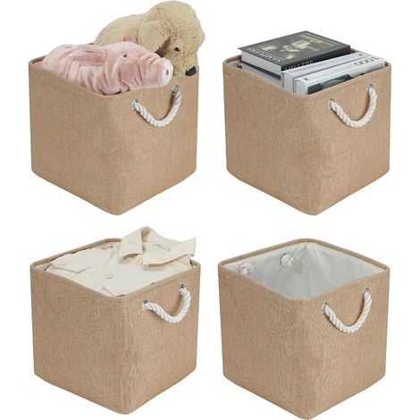 Faltbare Aufbewahrungsboxen (4er-Set) 30,5 x 30,5 x 30,5 cm – Große, faltbare Stoffbox – Regalkörbe – Für Kleidung, Spielzeug, Werkzeug (1/5)