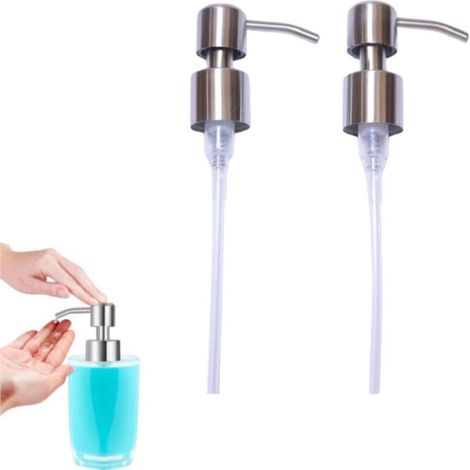 Lot de 2 têtes de pompe à savon en acier inoxydable, résistantes à la corrosion, 22 mm-AquaForge (1/5)