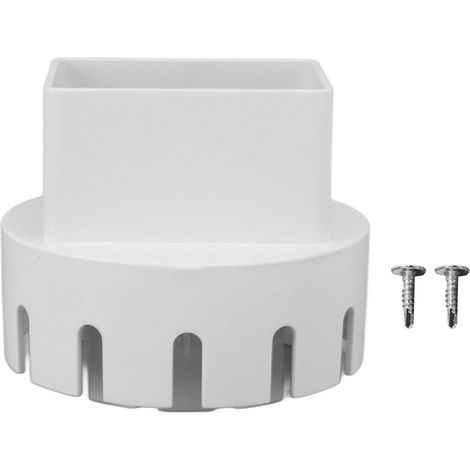 Adaptateur de descente pluviale, adaptateur de descente pluviale de gouttière pour tuyau de vidange, adaptateur de vidange en plastique, connecteur de convertisseur de tuyau de (White S 2x3in) (1/5)