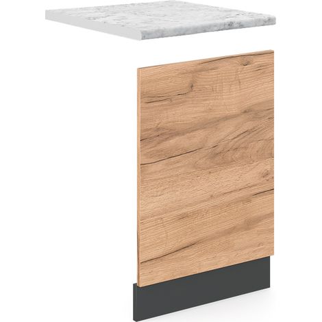 Küchenmöbel R-Line, Goldkraft Eiche, 45 cm , AP Marmor, Vicco