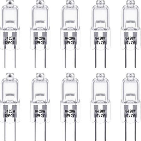 Ampoules Halogènes G4 12V 20W - Blanc Chaud 2800K - Gradables - Paquet de 10 (1/5)