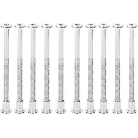 10 Paar Innensechskant-Schraubenmuttern-Set 12 mm, vernickelter Kohlenstoffstahl, M6 x 90