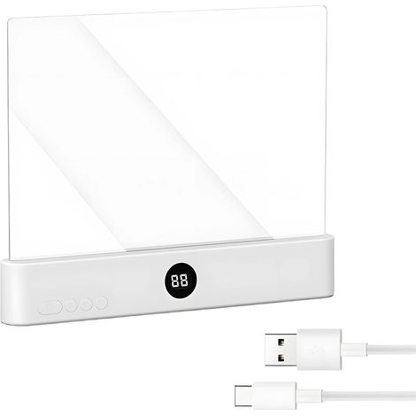 Lampe de lecture rechargeable à LED plate transparente avec (1/5)