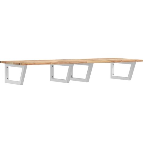 Maison Exclusive - Étagère de vasque murale acier et bois massif d'acacia (1/5)