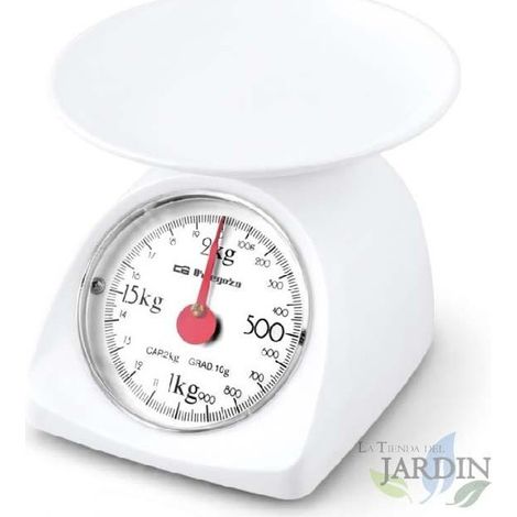 Peso de cocina mecánico, plástico, hasta 2kg, escalado 10g, báscula, cocina, mecánica, precisión