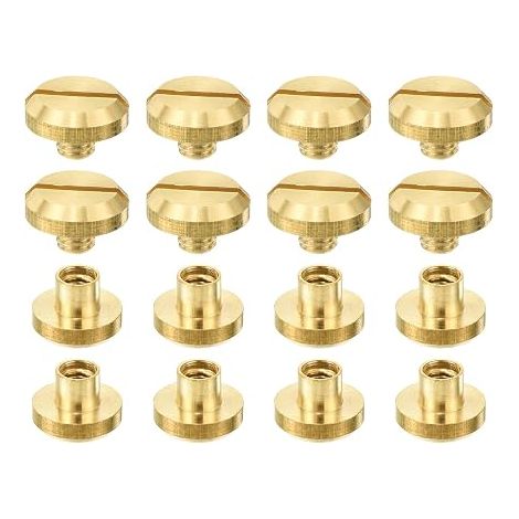 8 x Chicago Screw Rivets, 4 mm Concave Leather Rivets Belt Screws Fastener Studs for Leather Goods Belt Jean DIY (1/5)