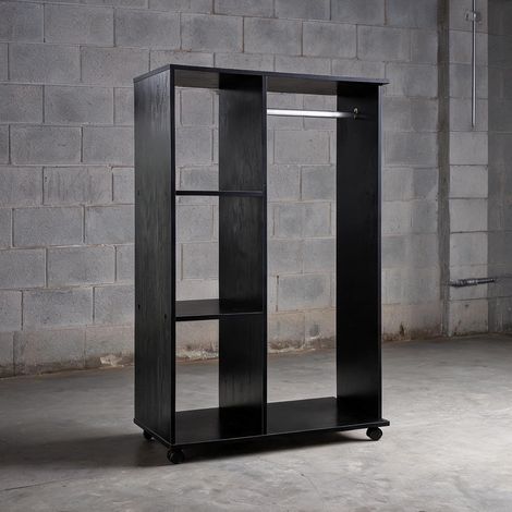 Armoire noir en panneaux de particules classe E1 80 x 40 x 128 cm (1/5)