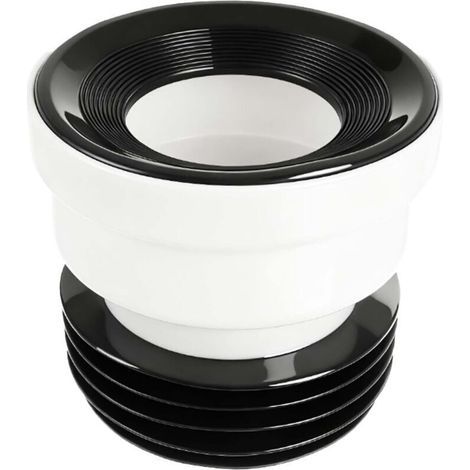 Raccordo diritto per vaso WC da 100 mm/110 mm, giunto di fissaggio rigido a pavimento per WC sospeso. (1/4)