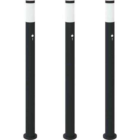 Balizas luminosas con sensor, 3 unidades, 110 cm, acero inoxidable, IP44 vidaXL (1/5)