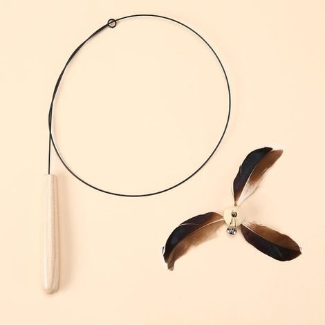 Interactive Cat Feather Fishing Wand Toy Vivid Swing Effect And Clear Bell Sound Fascinate Cats Easily