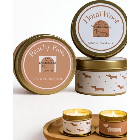 Lot de 2 mini bougies parfumées en cire de soja dans un pot en verre avec motif teckel, bougie avec bijoux, durée de combustion de 20 heures, idéales pour la détente et la décoration (1/5)