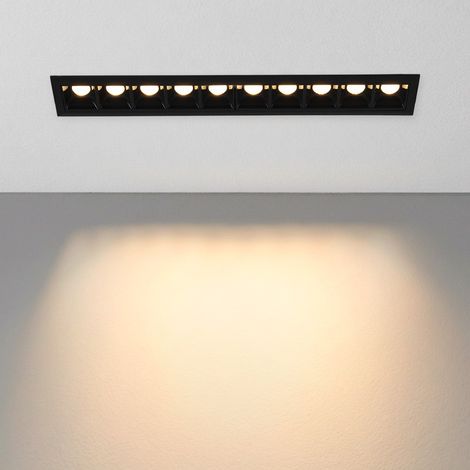 Spot encastré linéaire à LED 14W - UGR18 - CRI90 - Pilote LIFUD - Blanc Chaud - Noir