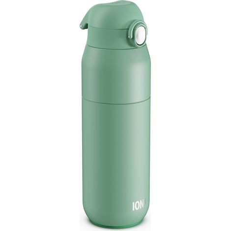 Gourde Isotherme 540 ml (18 oz)- Bouteille Étanche en Acier Inoxydable, Couvercle Rabattable, Ouverture à Une Touche, Débit Rapide, Chaud et Froid, Vert Sauge (1/5)