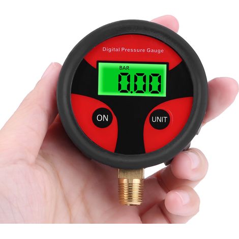 Jauge de pression des pneus numérique LCD 0-200PSI pour voiture, camion et moto - Manomètre précis avec écran digital (1/5)