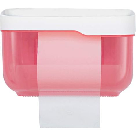 Porte Papier Toilette Auto-adhésif, derouleur papier toilette mural étanche, distributeur papier toilette sans Perçage (Tuba Rose)- (1/5)