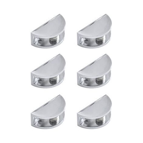 royaluxe- 6PCS Pince à verre rectangulaire, pince à verre stratifié salle de bain mur garde-robe fixation pince à verre, convient 5-8mm