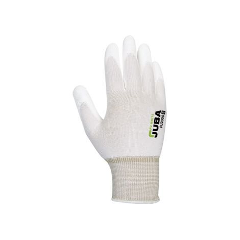 BNPU2000/9 GUANTE NYLON PALMA RECUBIERTA DE POLIURETANO CON PUÃ‘O COLOR BLANCO - JUBA