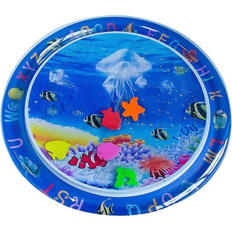 Bauchlage-Wassermatte für Babys und Kleinkinder, aufblasbare PVC-Wasserspielmatte mit Quallenmotiv