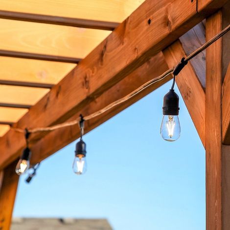 Lichter Kette schwarz Außen Garten Leuchte Veranda Beleuchtung Dekoration Lampe 15 m V-tac 3673