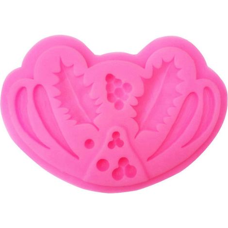 Moule en silicone 3D pour bordures de gâteaux en fondant et chocolat, idéal pour les baies de Noël. (1/5)