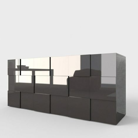 Madia buffet moderna 3 ante con ripiani London