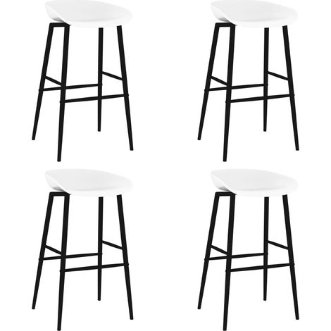 Chaises de bar 4 pcs Blanc 4 (1/5)