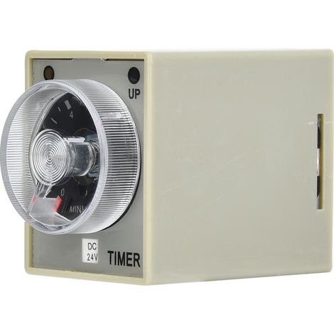 Relais temporisé AH3-3, type électronique, temporisation de déclenchement réglable, 8 broches, 10 min (24 V) (1/5)