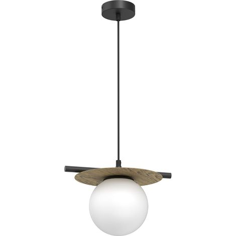 Suspension Luminex Orbital globe verre blanc E27 110cm
