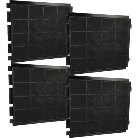 vhbw 4x Activated Carbon Filter compatible with Airforce CONCRETE F164 45 IX TLC 650 LED, F129C 50 K3 IX/VWH 600 CCF1295101C Extractor Hood