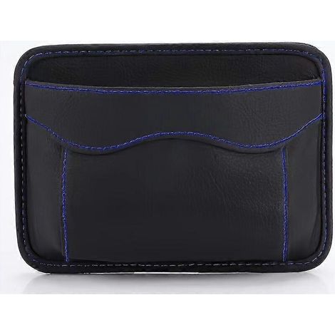 (Ligne bleue) Sac de rangement pour voiture avec dos adhésif, pochette de rangement latérale suspendue pour téléphone portable et objets essentiels (1/5)