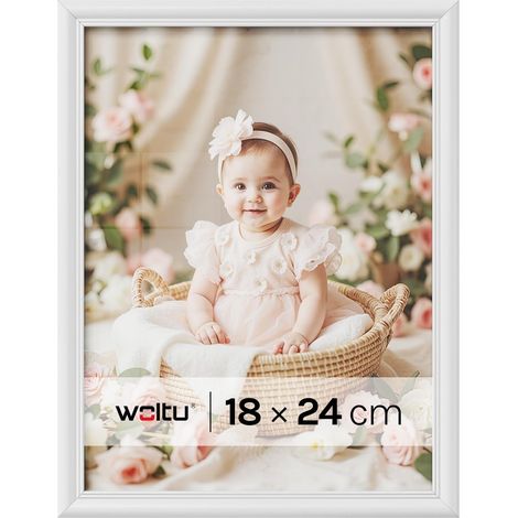 WOLTU 1x Cornice per Foto Portafoto da Parete Album Moderno Wall Décor 18x24cm Bianco