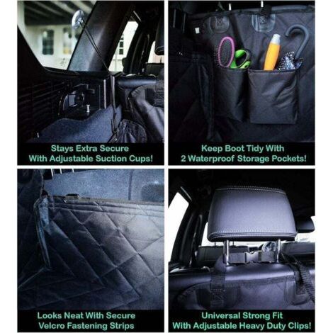NALOOKAMIC Housse de Coffre pour Chien - Protection de Coffre et Pare-Chocs - Housse de Voiture Solide pour Chiens avec Rabat de Pare-Chocs - imperméable et antidérapante - Universel 4x4 Break SUV