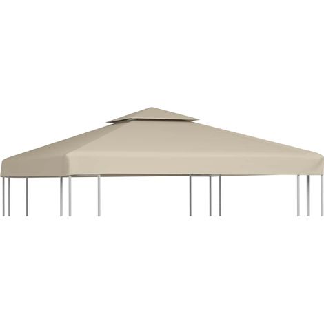 Recouvrement de remplacement d'auvent - pour Jardin Terrasse Extérieur Patio 310 g/m² 3 x 3 m Beige BV320034 - BonneVie (1/4)