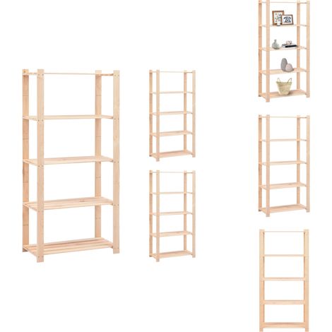 Étagères de rangement à 5 niveaux 3 pcs 80x38x170 cm Pin 250 kg - Etagere De Rangement - Étagères Murales - Rangement Maison - Rangement Atelier - Meuble Rangement (1/5)