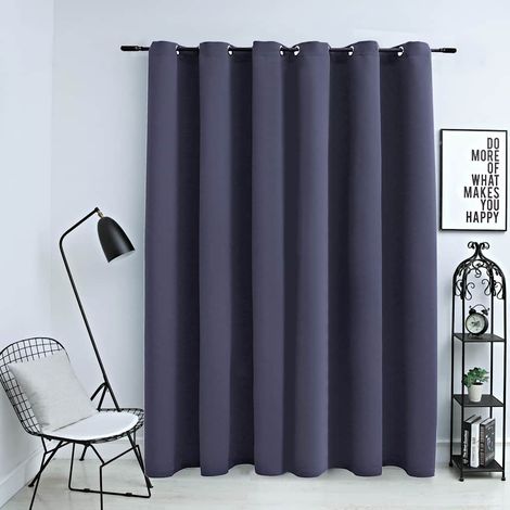 Rideau occultant à œillets métalliques, anthracite, 290 x 245 cm (1/5)