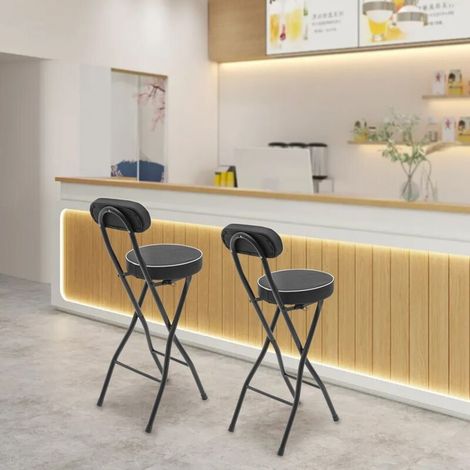 Set mit 2 klappbaren HochstühlenKapazität 125 kgModernes DesignDickes Kissen 50 mmRutschfeste Füße für mehr Sicherheit
