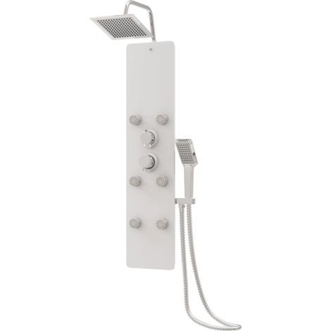 Pannello Doccia in Vetro 25x47,5x130 cm Bianco vidaXL (1/4)