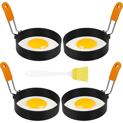 4er Eierringe Edelstahl Für Spiegelei Omelett Pfannkuchen (1/5)
