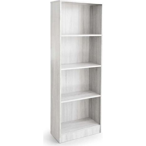 Libreria legno Atena 4 Ripiani 60x24x170 cm bianco legno