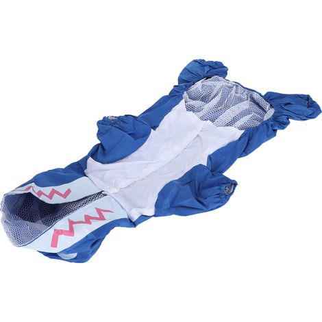 Imperméable mignon pour chien, cape à capuche, veste imperméable en polyester, vêtement pour animaux de compagnie, bleu, taille M (1/5)
