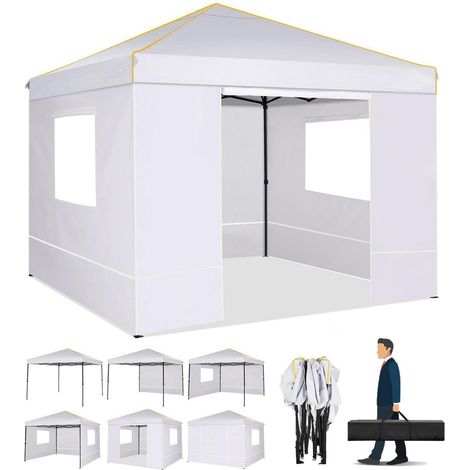 Faltpavillon 3x3m mit 4 Seitenteilen, wasserdicht, UV 50+, winterfest (1/5)