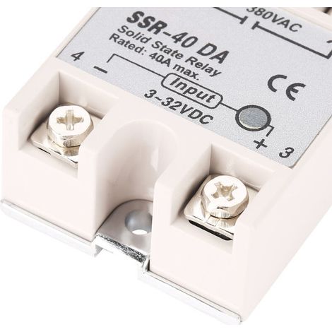 Relais statique monophasé DC-AC SSr 40DA 40A Entrée 3-32V DC Sortie 24-380V AC (1/5)