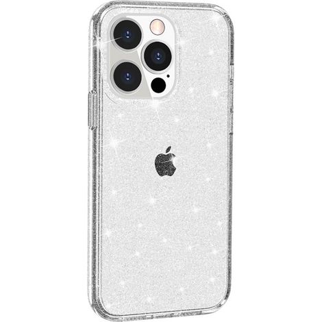 Étui iPhone 15 pailleté transparent, coque brillante scintillante, housse glitter flexible (1/4)