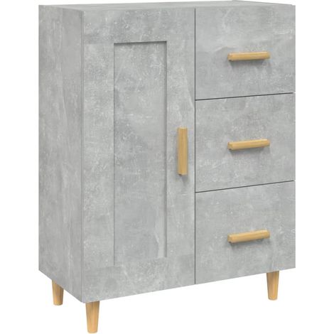 Buffet Commode Armoire Luxueux, pour Salon Chambre Entrée Cuisine, Gris béton 69,5x34x90 cm Bois d'ingénierie OIB5392E (1/5)